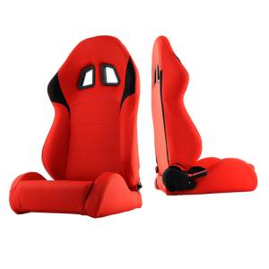 SPYDER Xtune Xm-Ii Racing Seat Pu (Double Slider) Red/Black Passenger Side RST-XM2-01-RDB-PA - 9933967