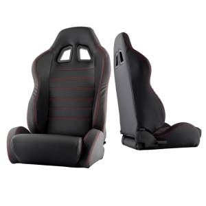SPYDER Xtune Sp2 Style Racing Seat Carbon Pu (Double Slider) Black/Black Passenger Side RST-SP2-02-BK-PA - 9933905