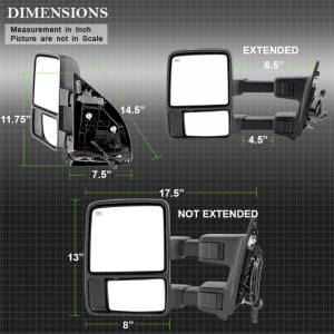 SPYDER - SPYDER xTune Ford SuperDuty 08-15 Extendable Heated Mirrors w/ LED Signal Smoke MIR-FDSD08S-PW-SM-SET - 9935831 - Image 4