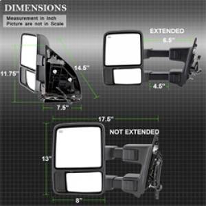 SPYDER - SPYDER xTune Ford SuperDuty 08-15 Extendable Heated Mirrors w/ LED Signal Smoke MIR-FDSD08S-PW-SM-SET - 9935831 - Image 12