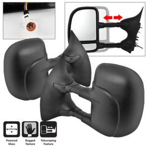 SPYDER Xtune Ford Superduty 02-07 L&R Manual Extendable Power Adjust Mirror MIR-FDSD99S-PW-SET - 9935664