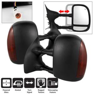 SPYDER Xtune Ford Superduty 02-07 Manual Extendable Power Heated Adjust Mirror Amber MIR-FDSD99S-PW-AM-SET - 9935671