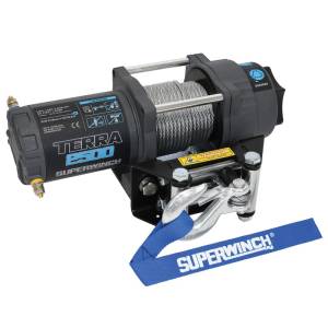 Superwinch - Superwinch 2500 LBS 12V DC 3/16in x 40ft Steel Rope Terra 2500 Winch - Gray Wrinkle - 1125260 - Image 2