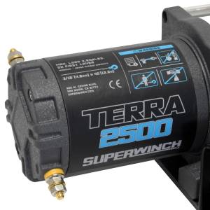 Superwinch - Superwinch 2500 LBS 12V DC 3/16in x 40ft Steel Rope Terra 2500 Winch - Gray Wrinkle - 1125260 - Image 6