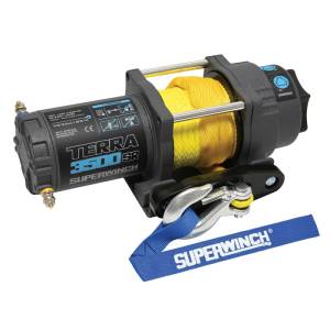Superwinch - Superwinch 3500 LBS 12V DC 7/32in x 32ft Synthetic Rope Terra 3500SR Winch - Gray Wrinkle - 1135270 - Image 1