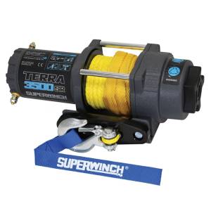 Superwinch - Superwinch 3500 LBS 12V DC 7/32in x 32ft Synthetic Rope Terra 3500SR Winch - Gray Wrinkle - 1135270 - Image 2
