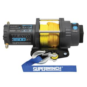 Superwinch - Superwinch 3500 LBS 12V DC 7/32in x 32ft Synthetic Rope Terra 3500SR Winch - Gray Wrinkle - 1135270 - Image 3