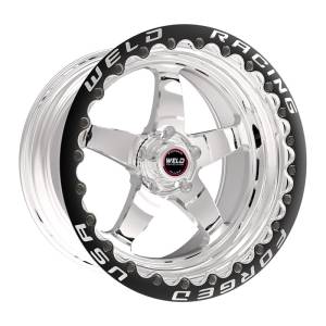 Weld S71 15x11 / 5x115 BP / 6.5 BS (Medium Pad) Polished Wheel Black SBL MT - Beadlock - 71MP511W65F