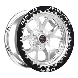 Weld S76 17x11 / 5x115 BP / 5.8in BS Polished Wheel (Medium Pad) - Black Single Beadlock - 76MP7110W58F