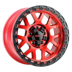 Weld - Weld Off-Road W133 17X9 Cinch 5X114.3 5X127 ET-12 BS4.50 Candy Red / Satin Black Ring 78.1 - W13379026450 - Image 1