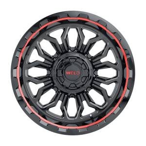 Weld - Weld Off-Road W140 20X10 Flare 6X135 6X139.7 ET-18 BS4.75 Gloss Black MIL Red 106.1 - W14000098475 - Image 2