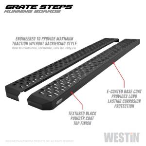 Westin - Westin Grate Steps Running Boards 54 in - Textured Black - 27-74705 - Image 3