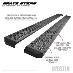 Westin - Westin Grate Steps Running Boards 90 in - Textured Black - 27-74745 - Image 1