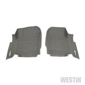 Westin - Westin 2017-2018 Ford Super Duty Regular/Super/Crew Cab Wade Sure-Fit Floor Liners Front - Gray - 72-120084 - Image 1