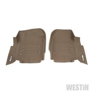 Westin - Westin 2017-2018 Ford Super Duty Regular/Super/Crew Cab Wade Sure-Fit Floor Liners Front - Tan - 72-130084 - Image 1