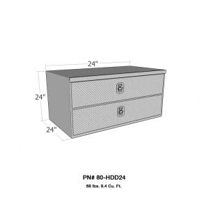 Westin - Westin/Brute HD Under Body 24in x 24in w/Top & Bottom Drawers - Aluminum - 80-HDD24 - Image 3