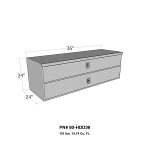 Westin - Westin/Brute HD Under Body 24in x 36in w/Top & Bottom Drawers - Aluminum - 80-HDD36 - Image 1