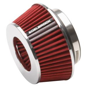 Edelbrock - Edelbrock Air Filter Pro-Flo Series Conical 3 7In Tall Red/Chrome - 43611 - Image 1