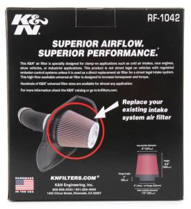 K&N Engineering - K&N Engineering Round Tapered Universal Air Filter 6in Flange ID x 7.5in Base OD x 5in Top OD x 6.5in Height - RF-1042 - Image 11