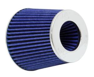 K&N Engineering - K&N Engineering Universal Air Filter Chrome Round Tapered Blue - 4in Flange ID x 1.125in Flange Length x 5.5in H - RG-1001BL - Image 1