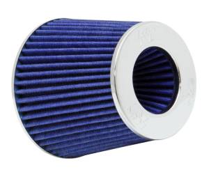 K&N Engineering - K&N Engineering Universal Air Filter Chrome Round Tapered Blue - 4in Flange ID x 1.125in Flange Length x 5.5in H - RG-1001BL - Image 2