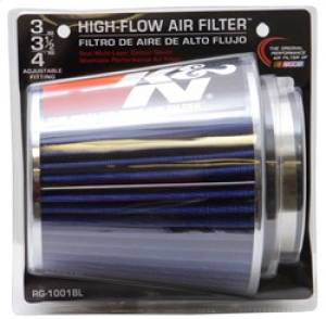 K&N Engineering - K&N Engineering Universal Air Filter Chrome Round Tapered Blue - 4in Flange ID x 1.125in Flange Length x 5.5in H - RG-1001BL - Image 9