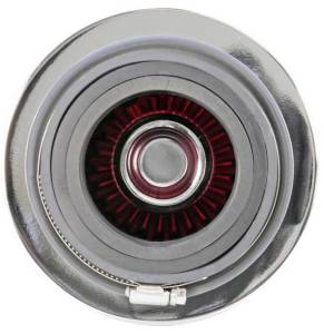 K&N Engineering - K&N Engineering Universal Air Filter Chrome Round Tapered Red - 4in Flange ID x 1.125in Flange Length x 5.5in H - RG-1001RD - Image 3