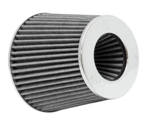 K&N Engineering - K&N Engineering Universal Filter Chrome Round Tapered White - 4in Flange ID x 1.125in Flange Length x 5.5in H - RG-1001WT - Image 1