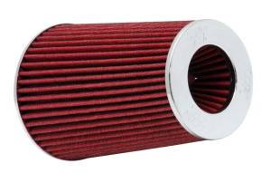 K&N Engineering - K&N Engineering Universal Air Filter Chrome Round Tapered Red - 4in Flange ID x 1.125in Flange Length x 9.5in H - RG-1002RD - Image 1