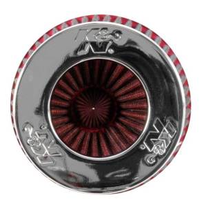 K&N Engineering - K&N Engineering Universal Air Filter Chrome Round Tapered Red - 4in Flange ID x 1.125in Flange Length x 9.5in H - RG-1002RD - Image 5