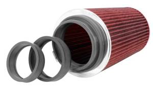 K&N Engineering - K&N Engineering Universal Air Filter Chrome Round Tapered Red - 4in Flange ID x 1.125in Flange Length x 9.5in H - RG-1002RD - Image 12