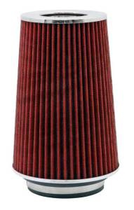 K&N Engineering - K&N Engineering Universal Air Filter Chrome Round Tapered Red - 4in Flange ID x 1.125in Flange Length x 9.5in H - RG-1002RD - Image 13