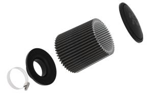 K&N Engineering - K&N Engineering Universal Round Clamp-On Air Filter 3in ID 9in Height 6in Base OD 5.25 Top OD - RU-3109HBK - Image 2