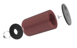 K&N Engineering - K&N Engineering Universal Round Clamp-On Air Filter 3-1/2in FLG 8in B, 7in T W/STUD, 12-1/2in H - RU-5165 - Image 2