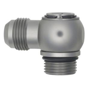 DeatschWerks - DeatschWerks 10AN ORB Male to 10AN Male Flare Low Profile 90-Degree Swivel - Anodized DW Titanium - 6-02-0417 - Image 1