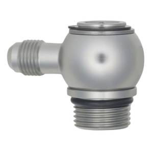 DeatschWerks - DeatschWerks 10AN ORB Male to 6AN Male Flare Low Profile 90-Degree Swivel - Anodized DW Titanium - 6-02-0420 - Image 1