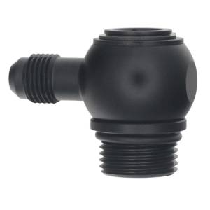 DeatschWerks - DeatschWerks 10AN ORB Male to 6AN Male Flare Low Profile 90-Degree Swivel - Anodized Matte Black - 6-02-0420-B - Image 1