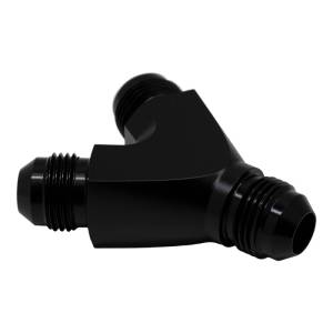 DeatschWerks - DeatschWerks 8AN Male Flare to 8AN Male Flare to 8AN Male Flare Y Fitting - Anodized Matte Black - 6-02-0706-B - Image 1