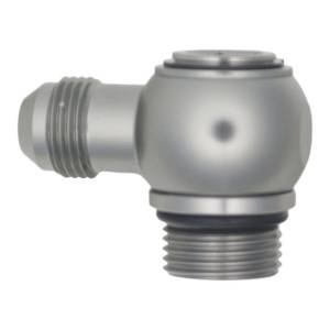 DeatschWerks - DeatschWerks 10AN ORB Male to 8AN Male Flare Low Profile 90-Degree Swivel - Anodized DW Titanium - 6-02-0418 - Image 1