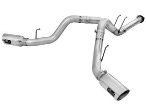 aFe Atlas Exhaust 4in DPF-Back Exhaust Aluminized Steel Polished Tip 11-14 ford Diesel Truck V8-6.7L - 49-03065-P