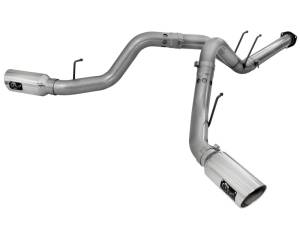aFe LARGE BORE HD 4in 409-SS DPF-Back Exhaust w/Polished Tip 11-14 Ford Diesel Trucks V8-6.7L (td) - 49-43065-P