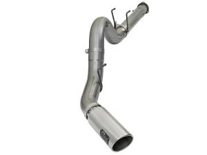 aFe LARGE BORE HD 5in 409-SS DPF-Back Exhaust w/Polished Tip 2017 Ford Diesel Trucks V8 6.7L (td) - 49-43090-P