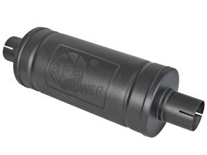 aFe - aFe MACH Force-Xp 409 SS Muffler w/ Black finish 2-1/2in Inlet & Oulet 14in x 16in Diameter - 49M00007-B - Image 1