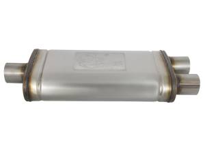 aFe - aFe MACHForce XP SS Muffler 2.5in Center Inlet / 2.5in Dual Outlets 18in L x 9in W x 4in H Body - 49M00009 - Image 3