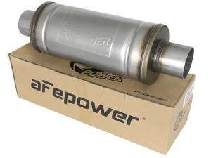 aFe - aFe MACH Force-Xp 409 SS Muffler 3in Center/Center 14in L x 6in Dia - Round Body - 49M00012 - Image 4