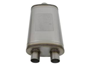 aFe - aFe MACHForce XP SS Muffler 3in Center Inlet / 2.5in Dual Outlets 22in L x 11in W x 6in H Body - 49M00014 - Image 3