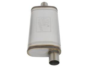 aFe - aFe MACHForce XP SS Muffler 2.5in Center Inlet / 2.5in Offset Outlet 18in L x 9in W x4in H Body - 49M00019 - Image 3