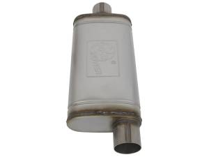 aFe - aFe MACHForce XP SS Muffler 3in Center Inlet / 3in Offset Outlet 18in L x 9in W x4in H Body - 49M00020 - Image 2