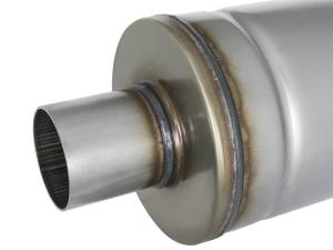 aFe - aFe MACH Force-Xp 409 SS Muffler 2.5in Center/Center 18in L x 6in Dia - Round Body - 49M00021 - Image 4