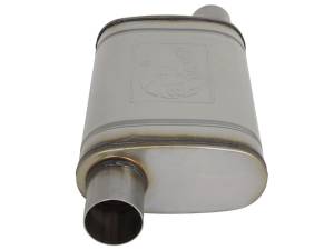 aFe - aFe MACH Force-Xp 409 SS Muffler 2.5in Offset Inlet/2.5in Offset Outlet 14in L x 9in W x 4in H Body - 49M00028 - Image 3